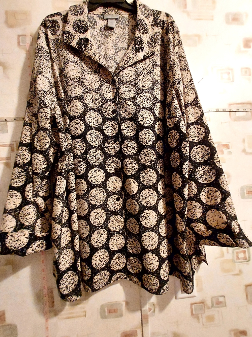 Catherines Black and Cream Polka Dot Collared Tunic